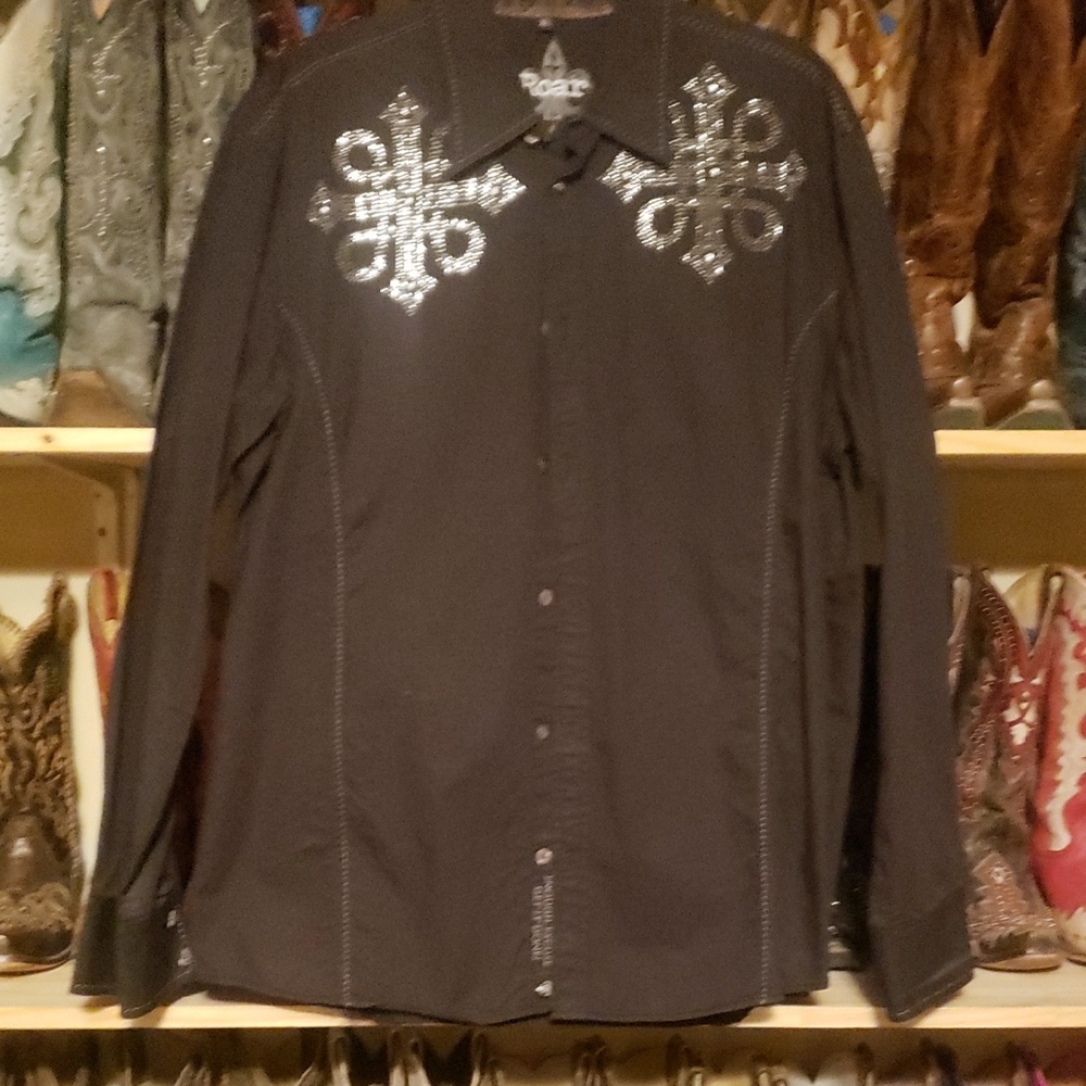 Roar Black Shirt with Silver Accents